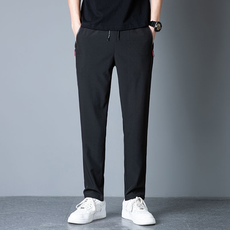 Pantalons décontractés pour hommes jambe droite coupe ajustée taille élastique pantalons de jogging coréen classique bleu noir gris pantalons pour hommes grande taille 4XL5XL