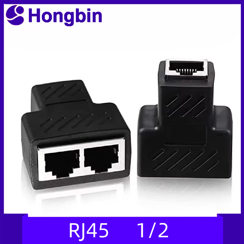 Adapter rozdzielający, złącze sieciowe RJ45 1 na 2, podwójne gniazdo LAN Ethernet, przedłużacz kabla odpowiedni do Cat5, Cat5e, Cat6, Cat7