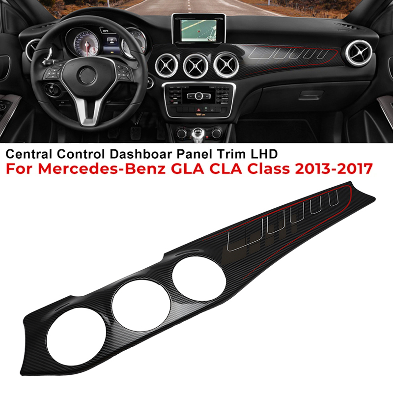 Koolstofvezel Dashboard Middenconsole Airconditioning Panel Decoratie Outlet Cover Trim Voor Mercedes Benz GLA CLA Klasse 2013-2017