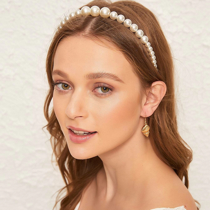 2022 nowe proste geometryczne Hairband peruka perłowa Hoop kobiety dziewczyna kryształowe nakrycia głowy pałąk ozdoba do włosów moda akcesoria do włosów