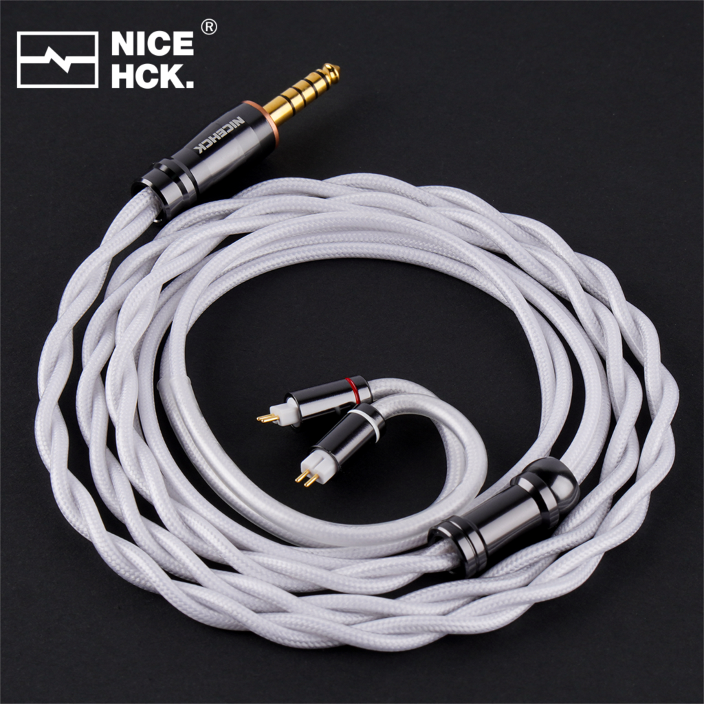 NICEHCK SnowWings-Cable de actualización de auriculares HiFi, Cable chapado en oro Real de 24K de doble capa para DaVinci Delci Explorer 4U