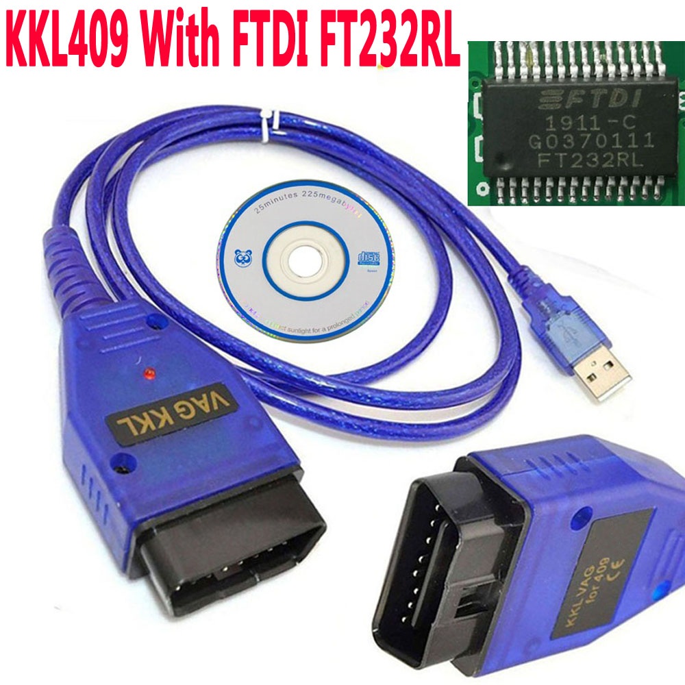 Meilleure puce FTDI FT232RL pour groupe V 409 puce KKL OBD2, câble de Diagnostic de voiture, outil de Scanner Ecu, commutateur à 4 voies, Interface USB