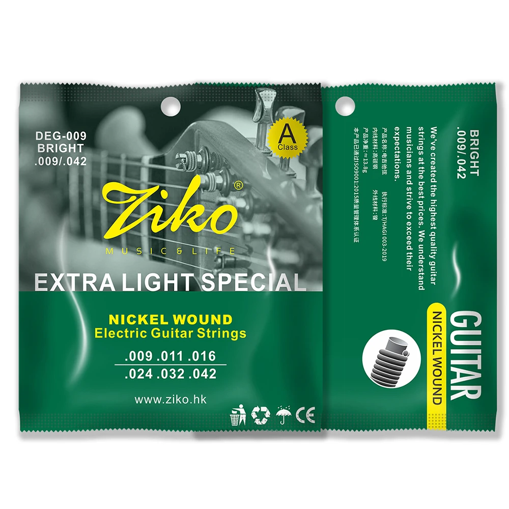 ZIKO DEG-009 Elektrische Gitarre Saiten Stahl Kern Oberfläche Beschichtung Nickel Gitarre Saite Elektrische Gitarre Saiten Teile Zubehör