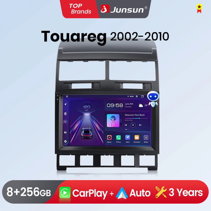 Junsun Carplay Android Auto Autoradio Voor Volksswagon Tuareg 2002-2010 Gps Intelligente Systemen Stereo Multimedia Autoradio