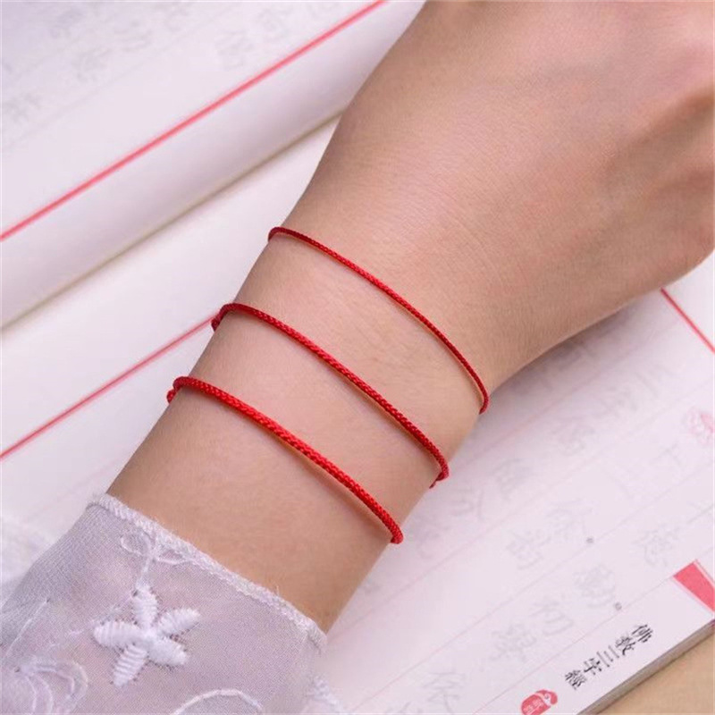 แฟชั่นคลาสสิก Handmade สีแดงเชือก Lucky สร้อยข้อมือผู้หญิงผู้ชายปรับขนาด Charm สร้อยข้อมือกําไลข้อมือ Lovers 'ของขวัญ