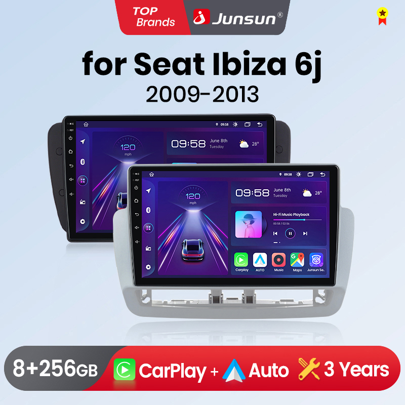 Junsun Radio inalámbrica CarPlay Android Auto para sentarse Ibiza 6d 2009-2013 sistemas inteligentes de coche RDS BT DSP 2 din Radio de coche