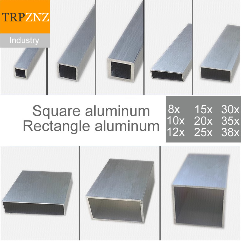 8x10x12x15x20x25x30x35x38 Perfil de tubo de aluminio rectangular 6063 Tubo cuadrado de aleación de aluminio Especificaciones completas Ampliamente utilizado