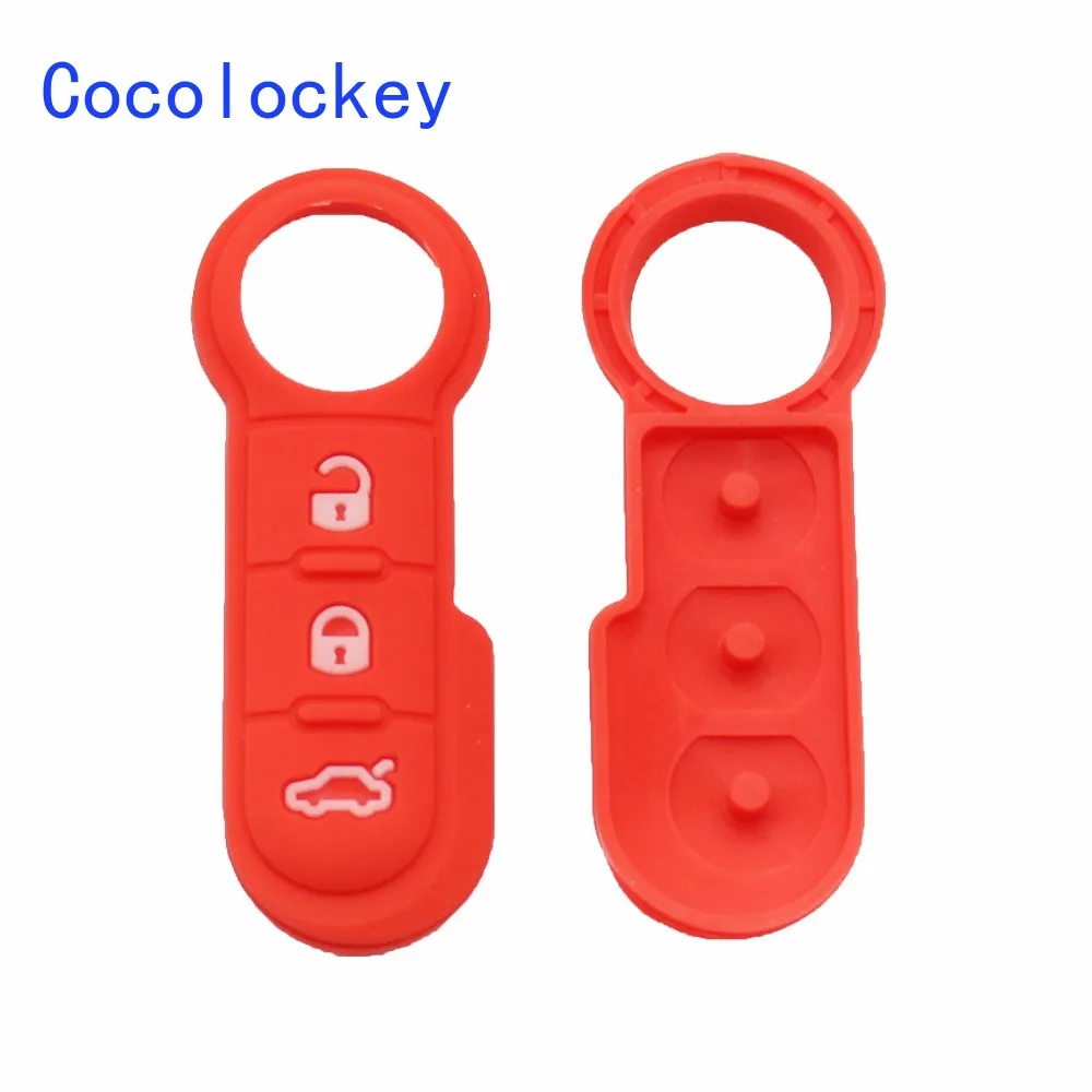 Cocolockey – clavier télécommande en Silicone à 3 boutons, pour FIAT 500 Bravo Croma Doblo Ducato Fiorino Linea Panda Grande Punto Scudo