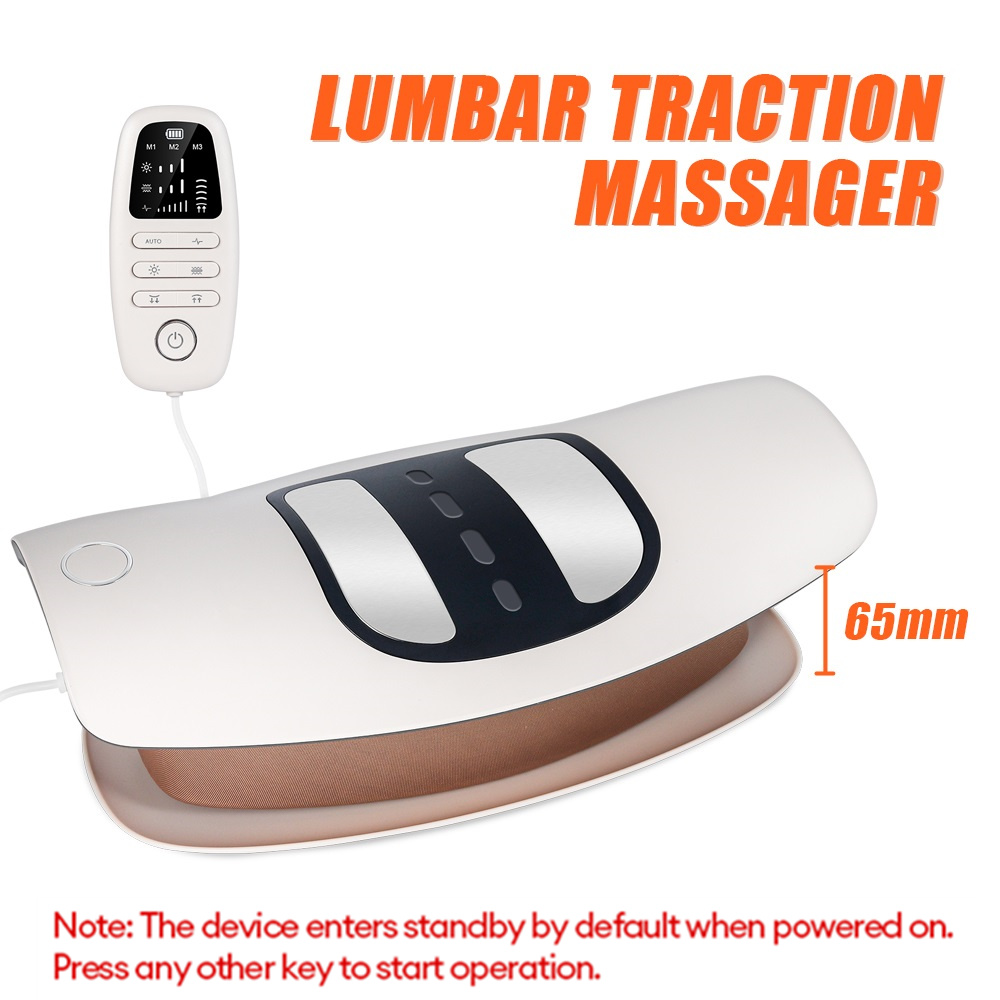 Massageador elétrico de tração lombar, vibração ajustável, massageador de cintura, suporte para coluna, máquina de massagem nas costas, cintura
