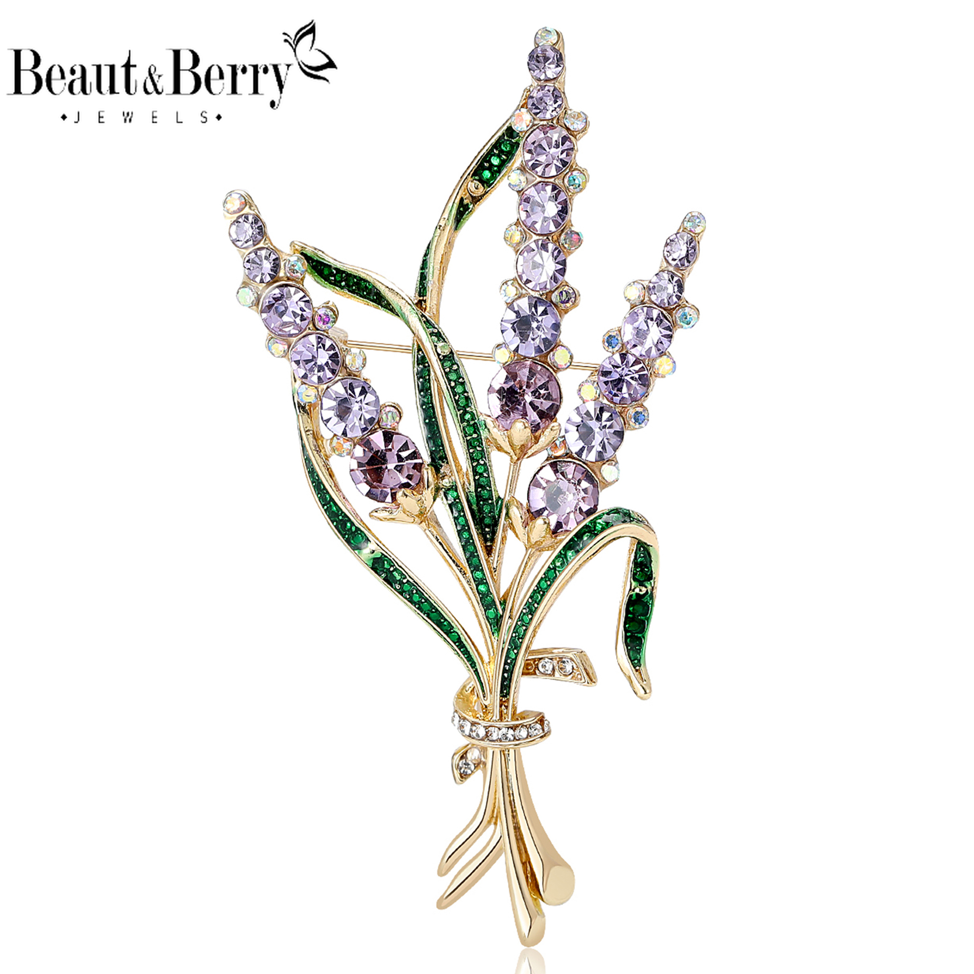 Beaut&Berry Strass-Broschen „Ear of Wheat“ für Damen, Unisex, Pflanzennadeln, 3 Farben erhältlich, lässige Party-Accessoires, Geschenke