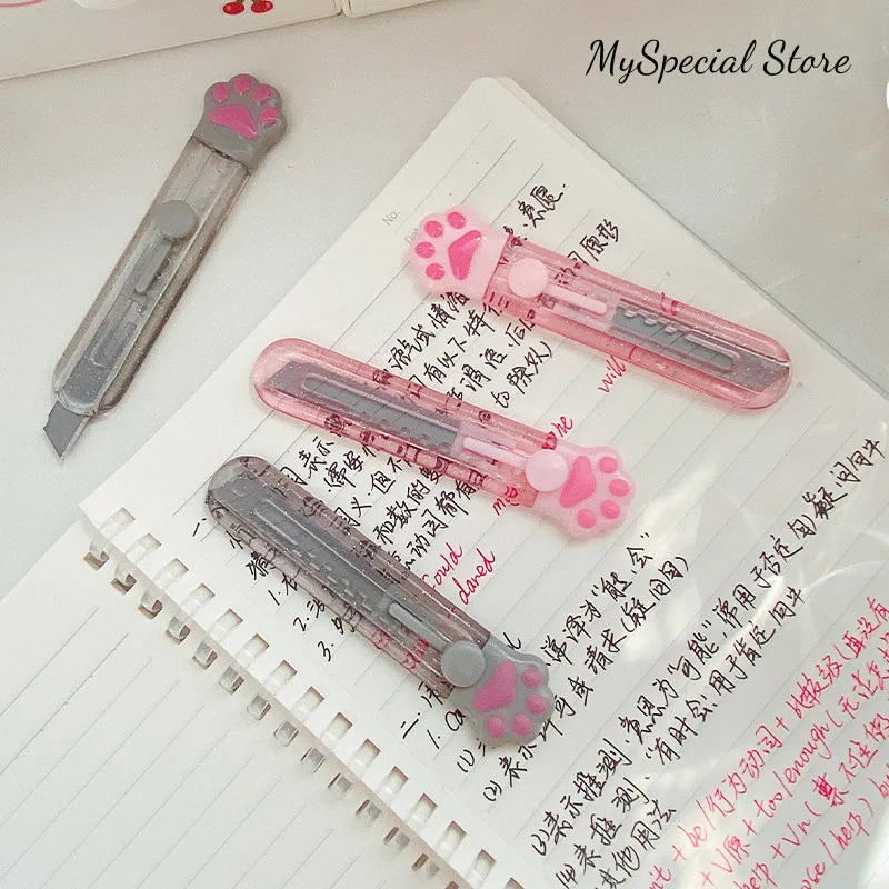 1 Máy Tính Tiện Ích Mini Mèo Đáng Yêu Paw Hộp Cắt Hàn Quốc Sáng Tạo Thép Không Gỉ Dao Cắt Giấy Kawaii Đồ Văn Phòng Phẩm Đồ Dùng Học Sinh