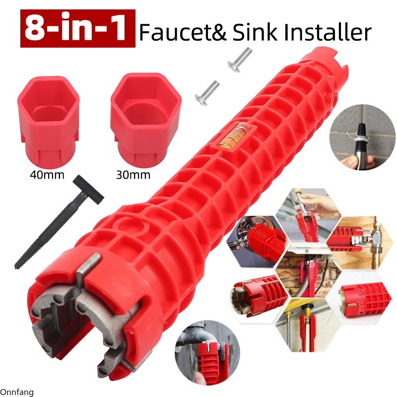8 In 1 Goot Wrench Anti-Slip Aanrecht Reparatie Tools Badkamer Kraan Montage Sleutel Sanitair Installatie Wrench