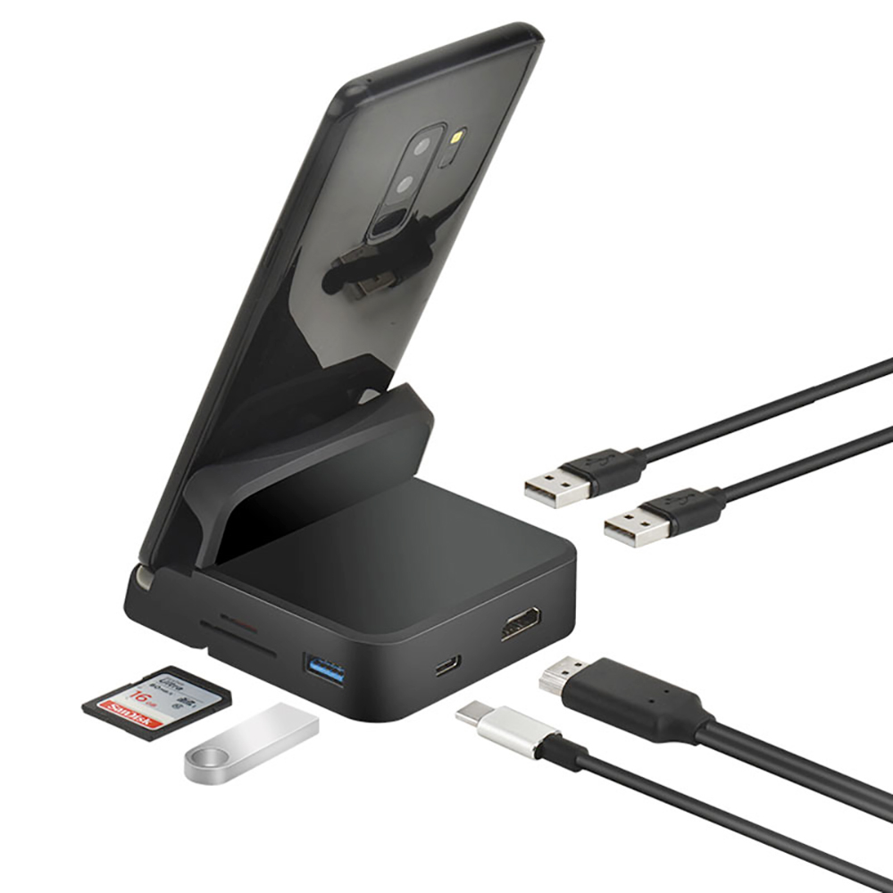 Estación de acoplamiento 8 en 1 tipo C HUB, soporte para teléfono, estación Dex Pad, USB C a HDMI, Kit de cargador de energía compatible para Samsung