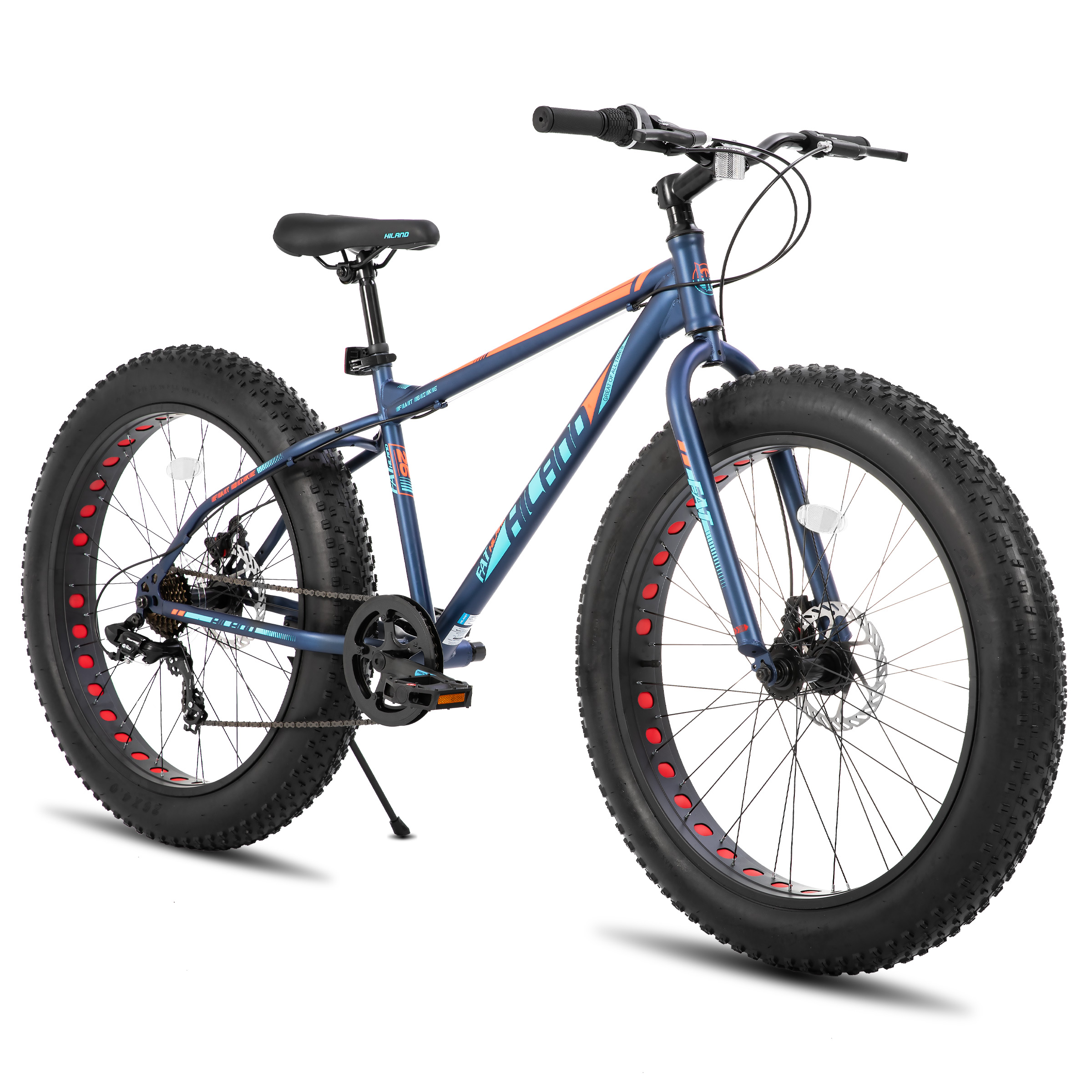 Hiland 20 inch kinderfietsen Fat Tire mountainbike voor kinderen vanaf 5 jaar, Shimano 7-speed, dubbele schijfrem, kinderstrandfiets
