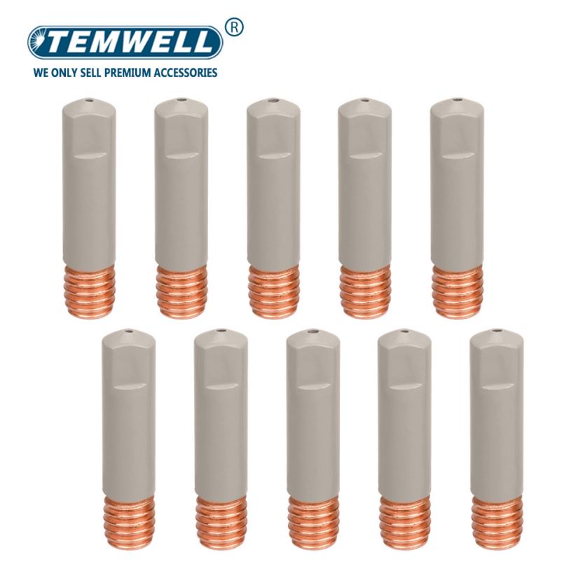 10pcs MB 15AK เชื่อมเคล็ดลับใหม่เคลือบป้องกัน 25 มม.M6 หัวฉีดแก๊ส 0.8 มม.-1.2 มม.ไฟฉายเชื่อม MIG เครื่องมืออะไหล่