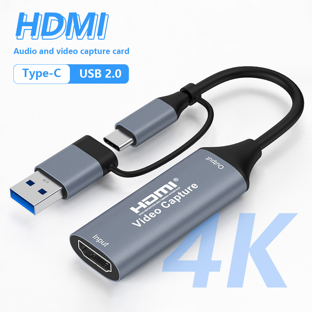 Karta przechwytywania wideo 4K 2 w 1 USB 2.0 USB/Type-C do HDMI 1080P Rejestrator gier na żywo dla PS4 PS5 Switch Xbox Windows Mac iPad