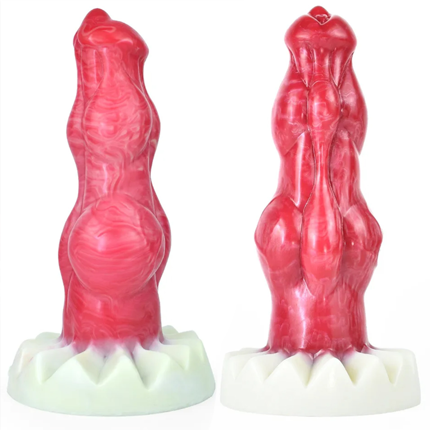 YOCY Fantasy Wolf Dildo Doppelknoten Vaginal Anus Stimulator Butt Plug, Saugnapf Hundedildo Penis Fetisch Sexspielzeug für Männer Frauen