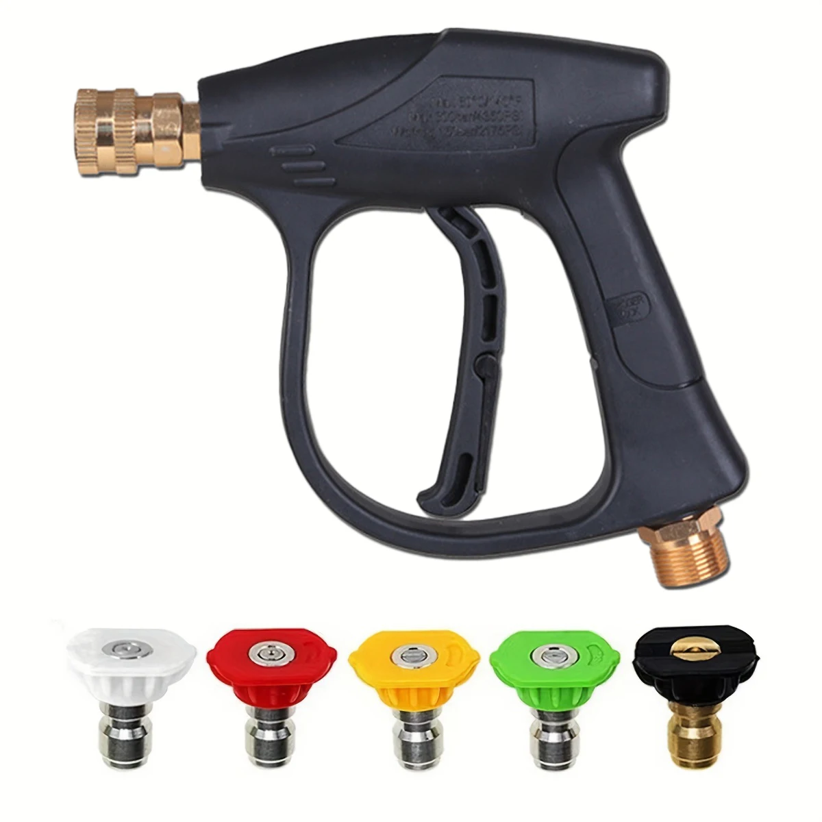 Pistola ad acqua per lavaggio auto ad alta pressione Nucleo in alluminio Inserimento rapido Ugello a forma di ventaglio a cinque colori Ugello di unione Pistola per lavaggio auto M22-14