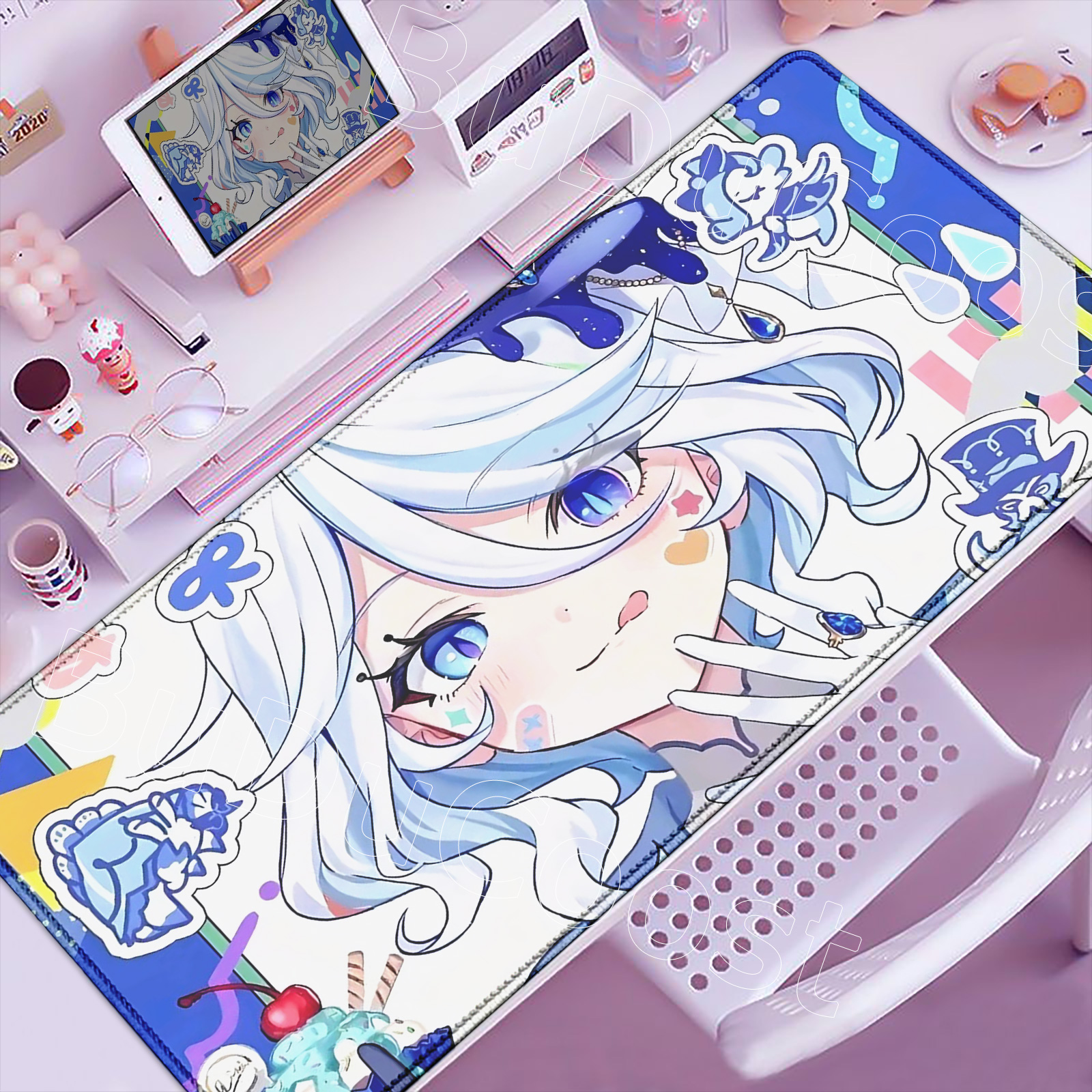 Podkładka pod mysz HD New Pretty Genshin Impact Furina Anime Game Office PC Kawaii Girl Desk Mat Keyboard Mouse Pad Laptop Mice Mat Carpet