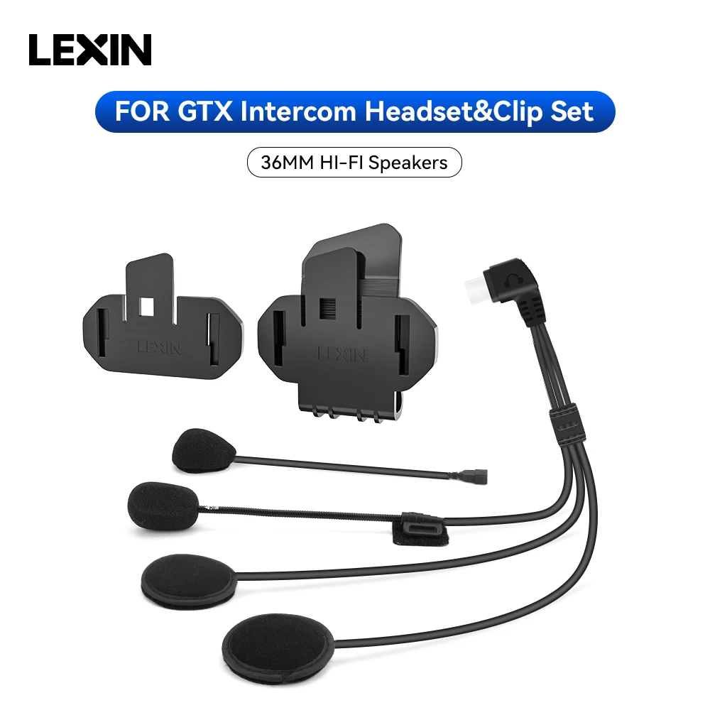 LEXIN-GTX 36Mm Motorfiets Intercom Headset & Clip Accessoires Voor Volledige/Halve Helm Intercom Headset Plug