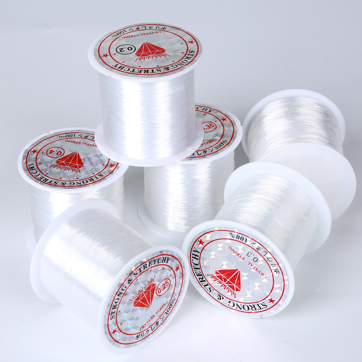 0.2/0.25/0.3/0.35/0.4/0.45/0.5/0.6mm 1 rolo de linha de peixe fio claro não-estiramento forte corda de náilon miçangas fio jóias diy
