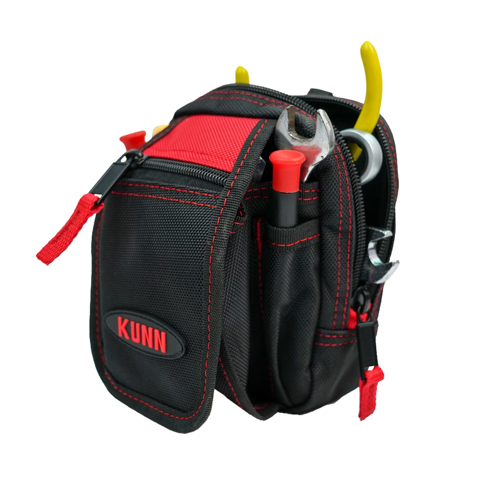 Bolsa de herramientas con bolsillos de varios tamaños y cinta eléctrica, soporte para martillo de Tanga, bolsa de herramientas para electricistas