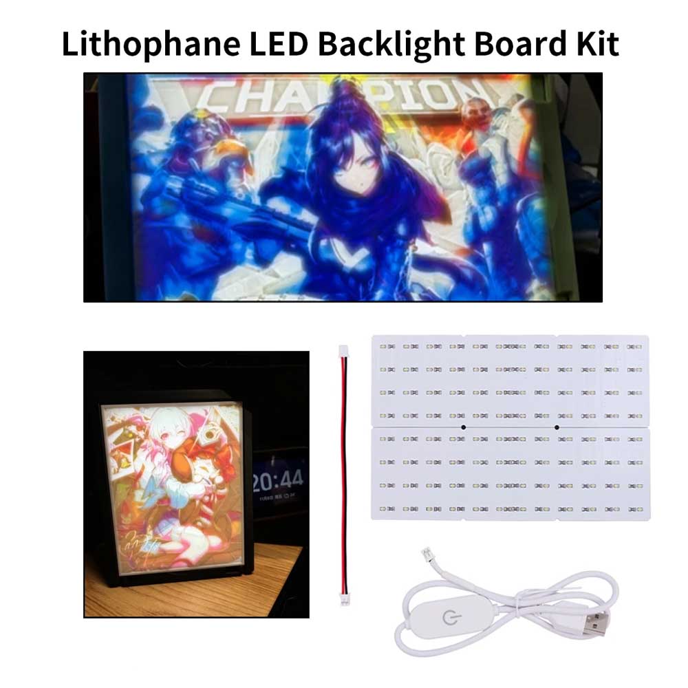 Voor Bambu Lab Lithofhaan Led-paneel CMYK LED Backlight Board PLA Basic CMYK Lithofhaan Bundel 3D Print Lithofhaan Foto DIY