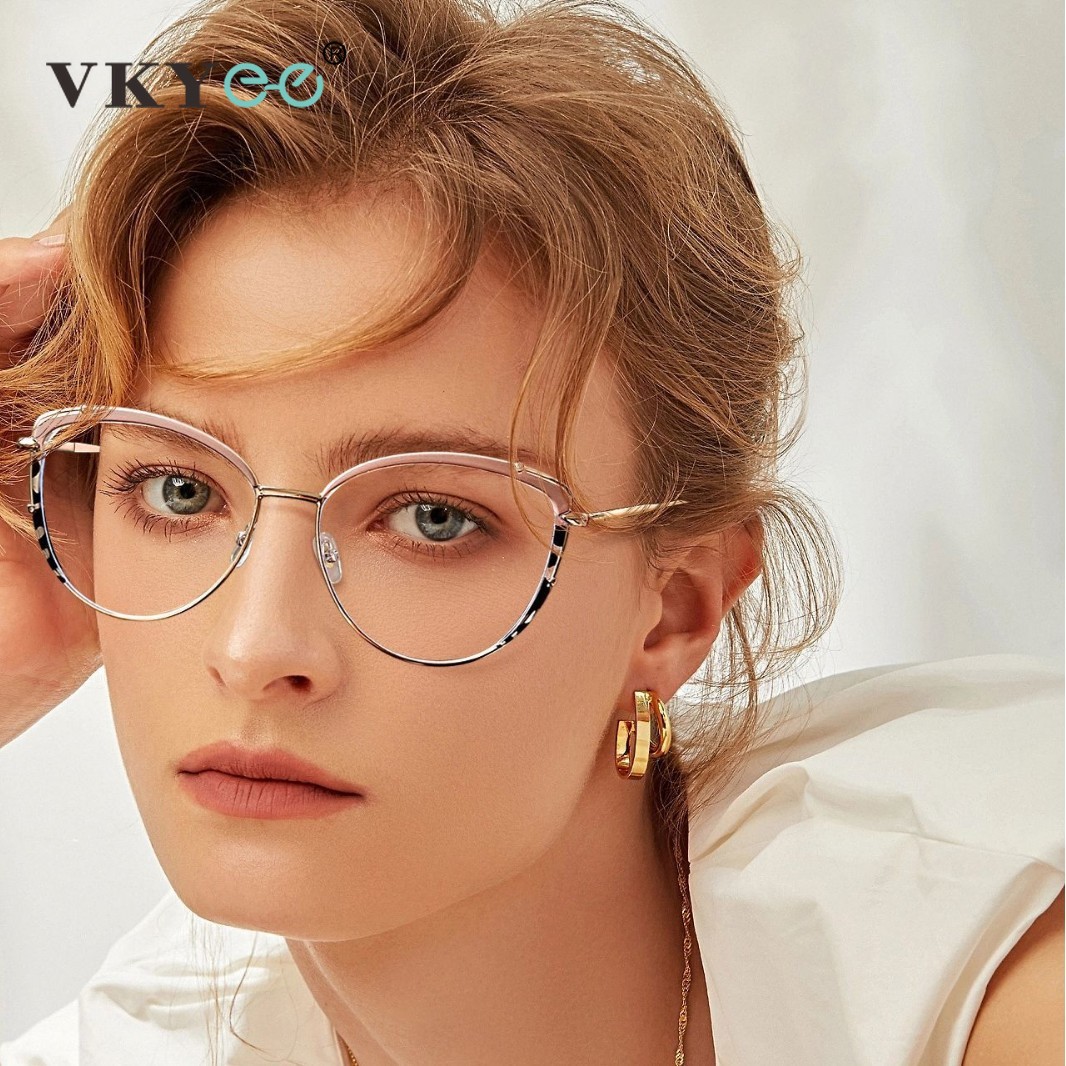 VKYEE Новые модные женские очки для чтения с простым дизайном «кошачий глаз», фотохромные, с защитой от синего света, с возможностью индивидуальной настройки по рецепту 87069
