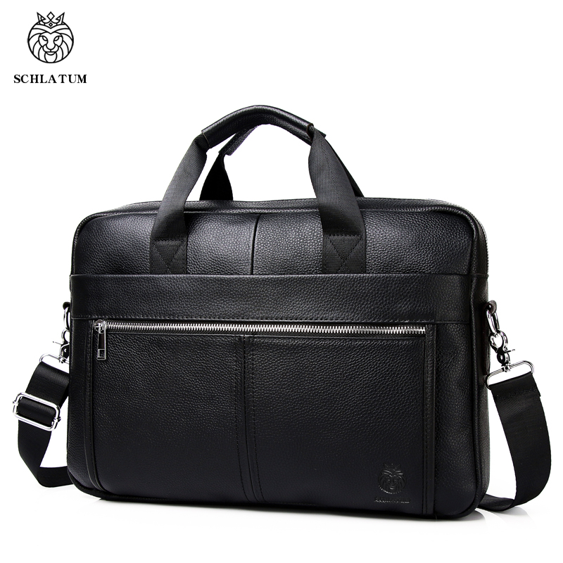 SCHLATUM กระเป๋าเอกสารหนังแท้สำหรับผู้ชายกระเป๋าถือหรูกระเป๋าเอกสารแล็ปท็อปกระเป๋า 15 นิ้วสำนักงานธุรกิจกระเป๋าคอมพิวเตอร์