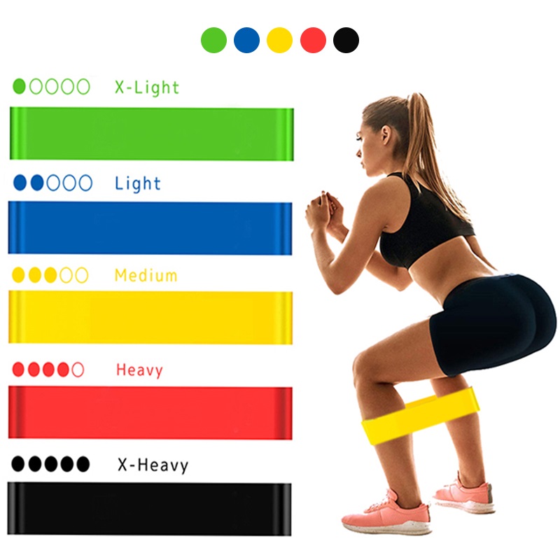 Bandas de resistencia portátiles para Fitness, bandas de goma para entrenamiento, Yoga, gimnasio, fuerza elástica, Pilates, Crossfit, cinta deportiva de peso Unisex