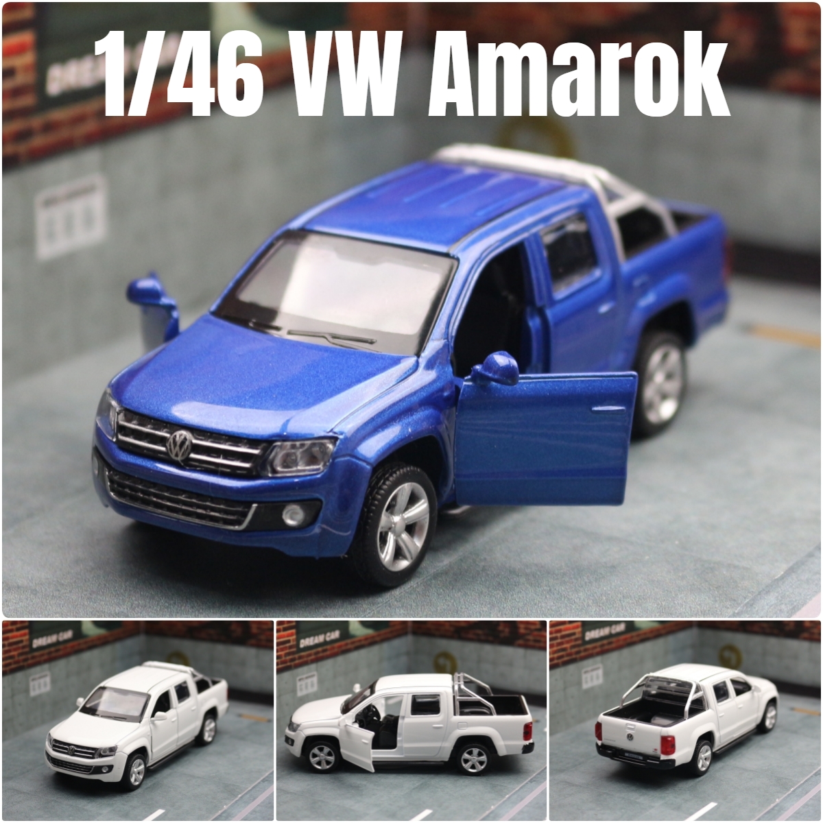 Camión camioneta Volkswagen Amarok, modelo de coche de juguete para niños, Metal fundido a presión, todoterreno, miniatura, regalo de colección extraíble, 1/46