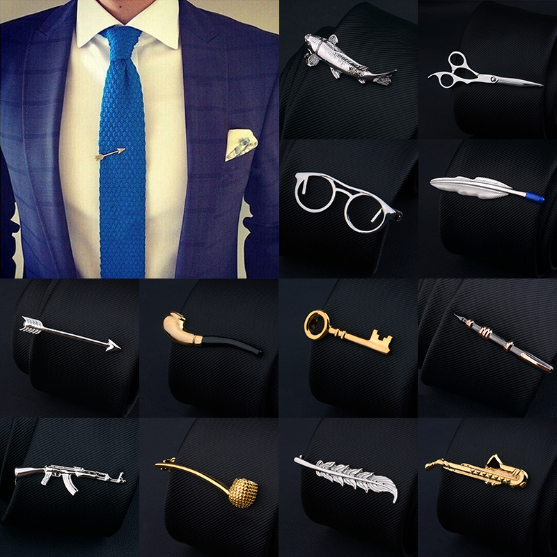 Heren Metalen Stropdas Bar Mode Stropdas Clips Crystal Formele Overhemd Bruiloft Broche Ceremonie Gold Tie Clip Heren Feest Geschenken