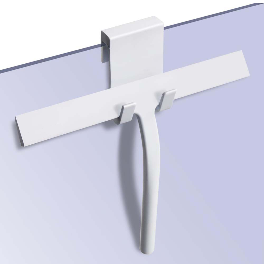 All-Purpose Shower Squeegee Stainless Steel Silicone Bath Squeegee Window Shower Door Squeegee for Shower Glass Doors with Hook