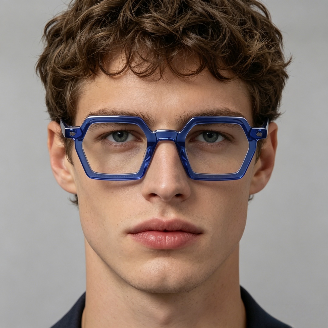 BETSION Trendige Acetat-Lesebrille im Retro-Stil mit dickem Rahmen, Myopie-Brille für Männer und Frauen, modische Korrektionsbrille