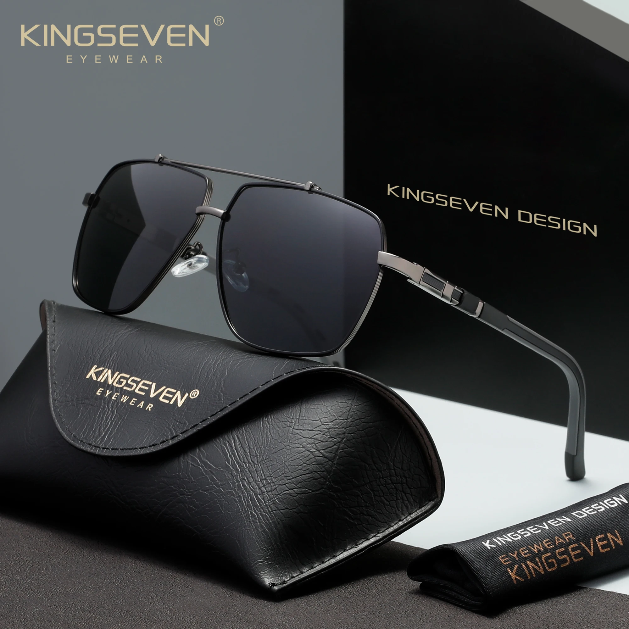 Солнцезащитные очки KINGSEVEN, новая модная модель, UV400, поляризованные, для мужчин и женщин, для активного отдыха, вождения, квадратные, с большой оправой.