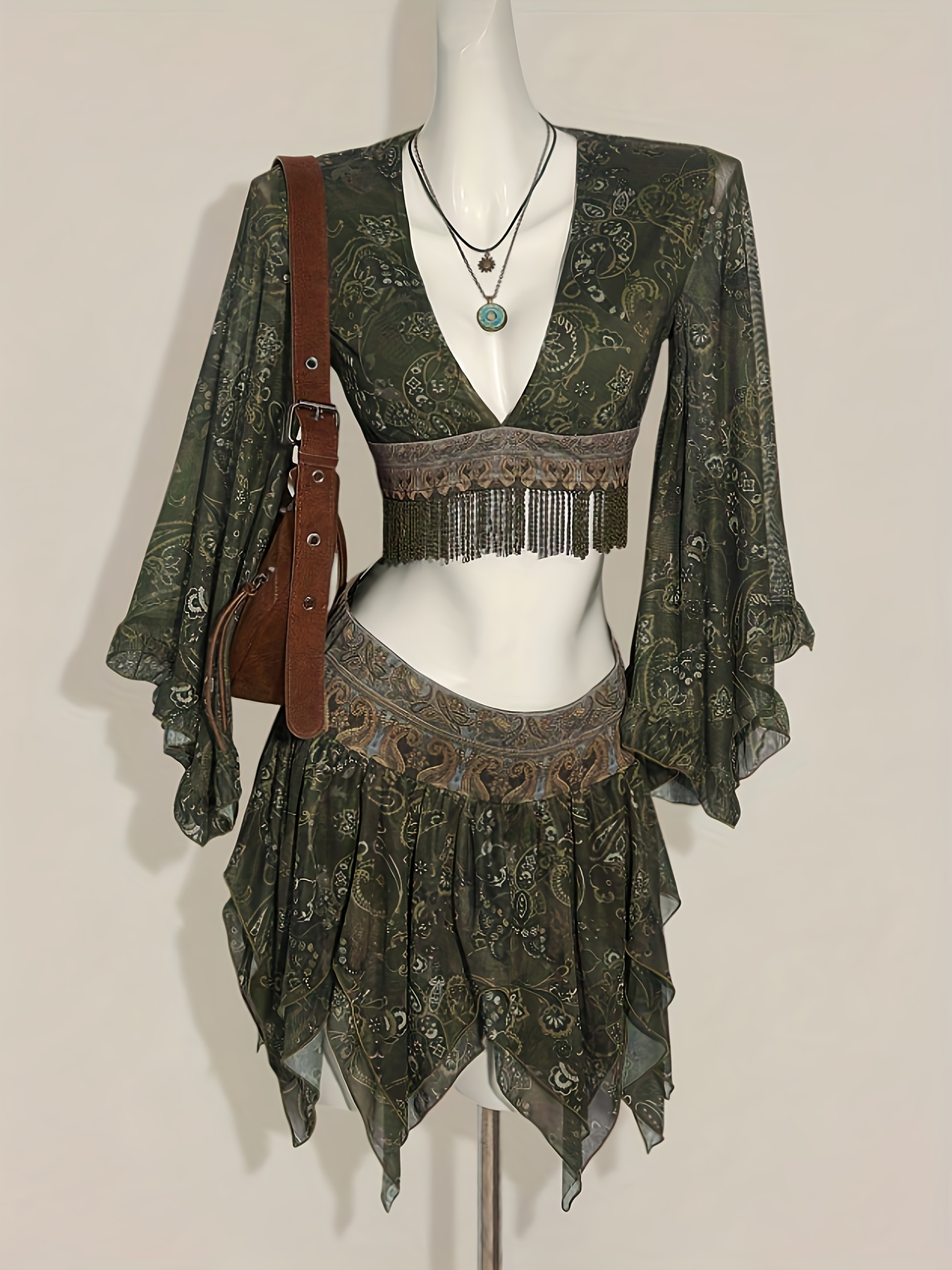 Vestido elegante verde nuvem para mulheres, nobre e exclusivo, conjunto de saia digno