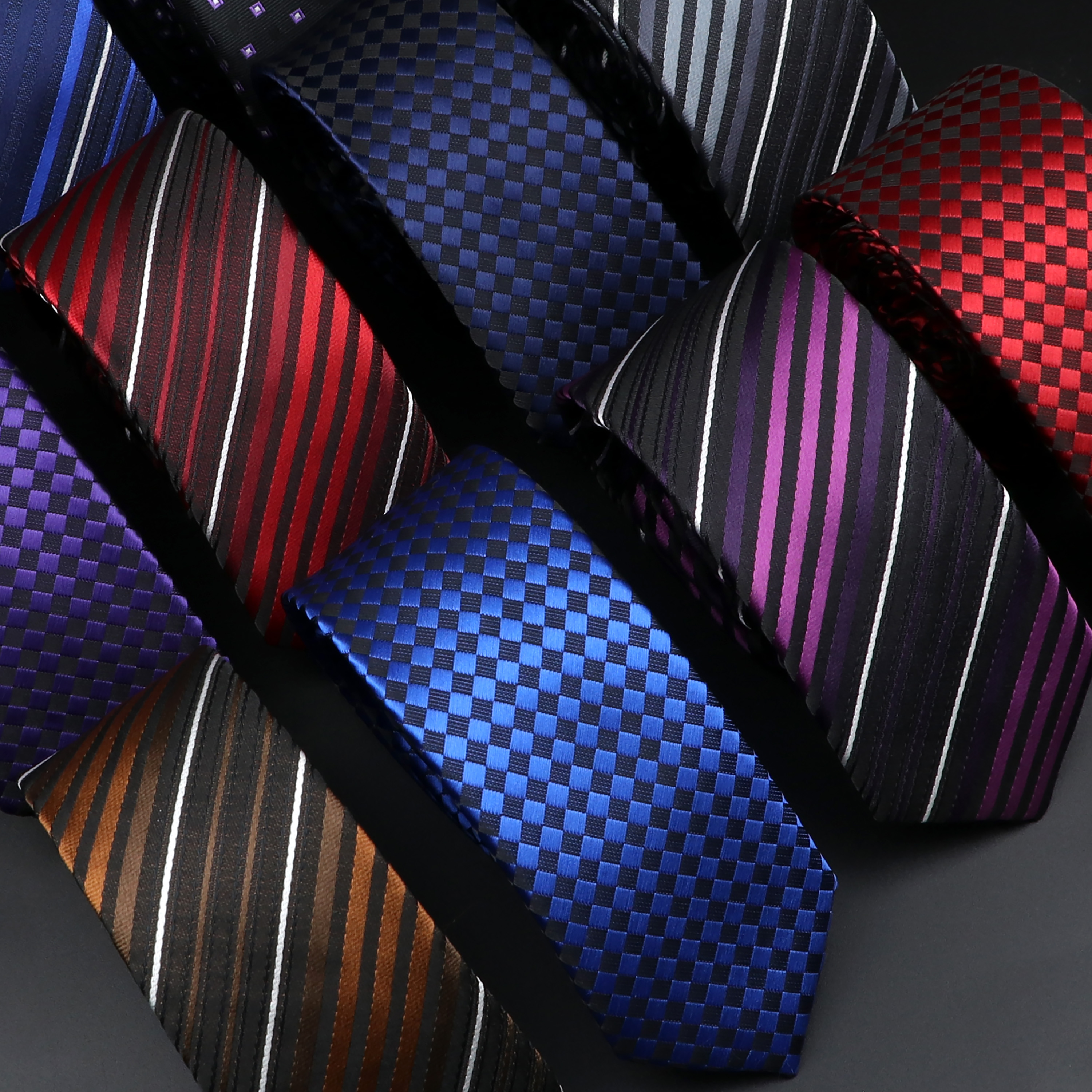 Gravata clássica masculina listrada, gravata vermelha azul marinho, jacquard, tecido sólido, xadrez, pontos, uso diário, cravat, presente de festa de casamento