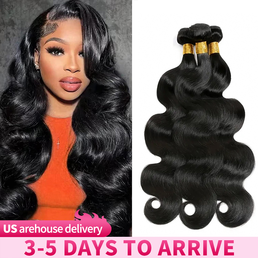Body Wave Bundels Menselijk haar Natuurlijk zwart Braziliaans haar Weefbundels Extensies van echt haar 1 3 4 STUKS Bundels