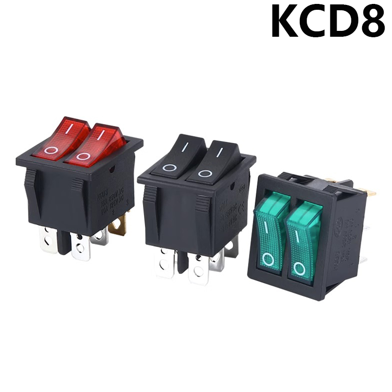 1 Uds KCD8 6PIN 16A 250V 20A 125V interruptor de doble luz interruptor basculante impermeable ON-OFF KCD6 interruptor de alimentación de barco