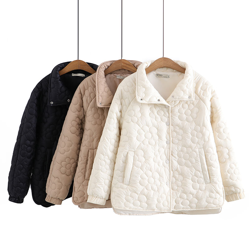 Autumn Winter Women Light Thin Down Jacket 2023 New Loose Oversize Mother Clothes Long Sleeve Female Cotton Padded Coat Overcoat