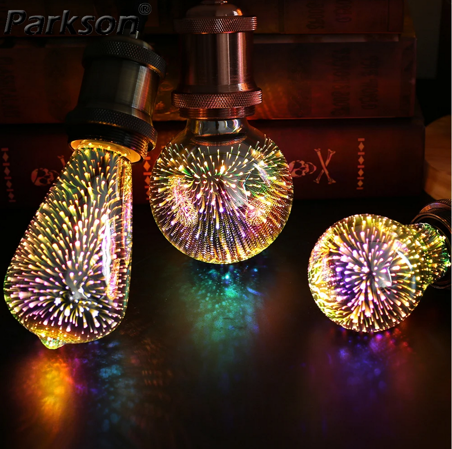 3D LED Gloeilamp E27 220 V ST64 G80 G95 G125 A60 Diamant Hart Decoratie LED Lamp Vakantie Verlichting nieuwigheid Kerst Lamp