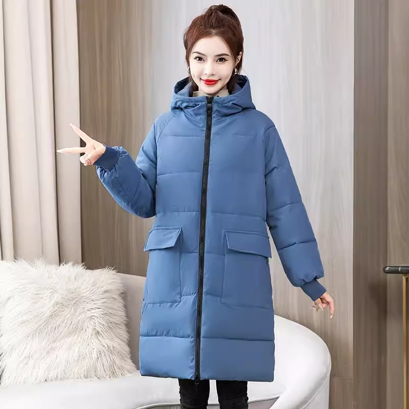Abrigo largo de invierno de talla grande para mujer, chaqueta acolchada de algodón, Parkas holgadas de gran tamaño, abrigo grueso con capucha de talla grande XL-8XL