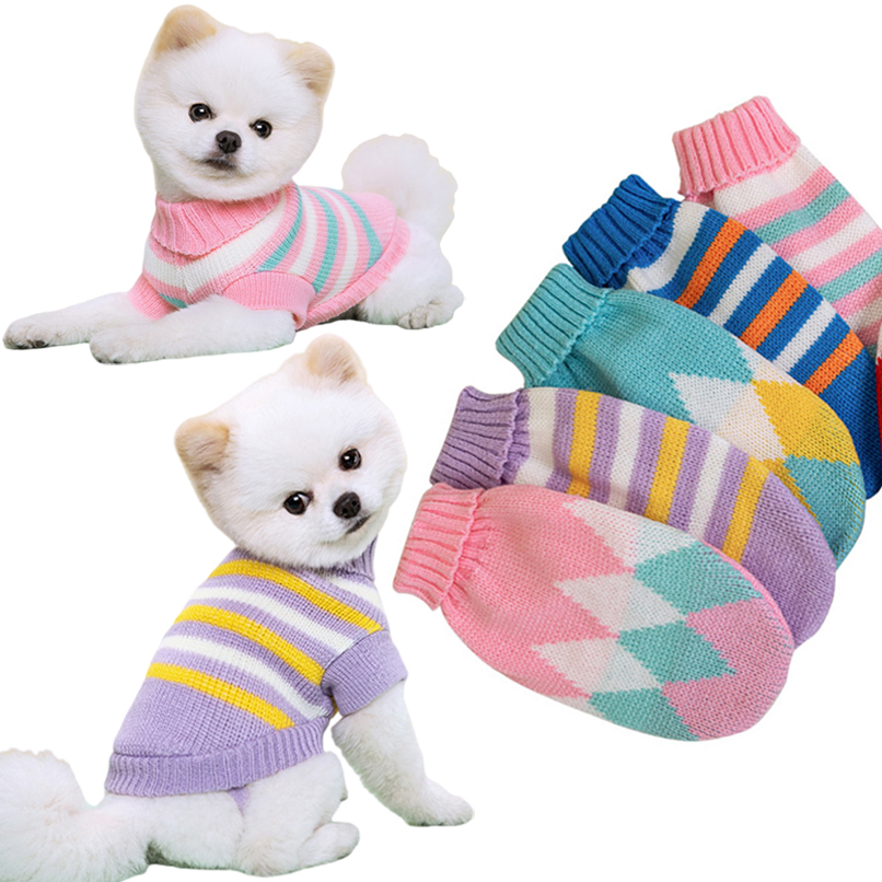 Suéter tejido para cachorros, ropa para perros pequeños y medianos, jersey, abrigo para perros y gatos, chaqueta para Chihuahua y Yorkies, disfraces para mascotas de Bulldog Francés