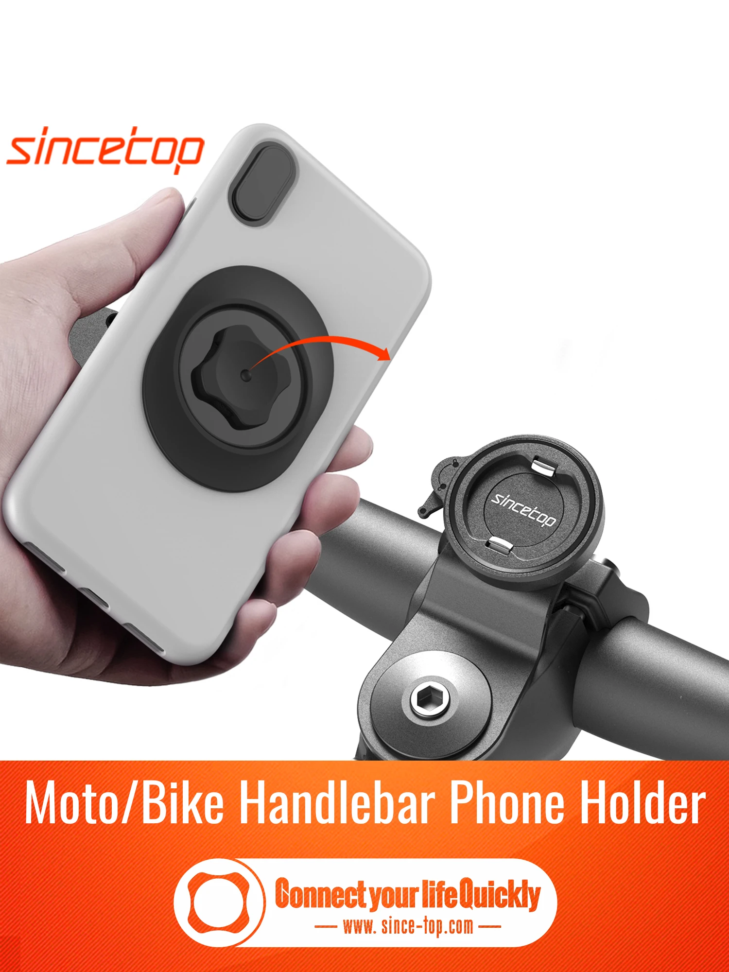 Fahrrad Vorbau Telefon Halterung, Fahrrad Telefon Halter, Aluminium Lenker Telefon Radfahren Clip Berg/Rennrad Quick Lock Befestigen/Lösen