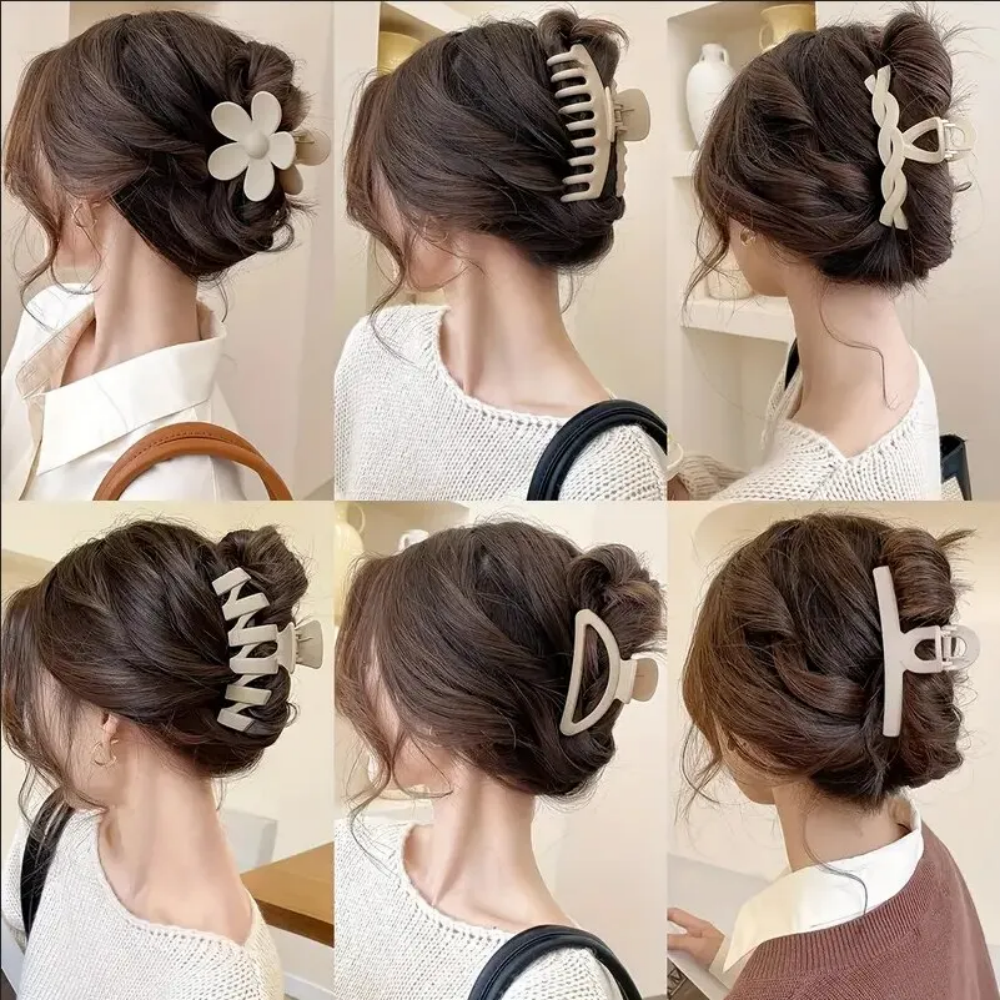 6 ชิ้นผู้หญิงแฟชั่น Claw คลิปชุด Headwear ผมขนาดใหญ่ Claw หลายรูปแบบเกาหลีสําหรับสาว Shark คลิป Barrette อุปกรณ์เสริมผม