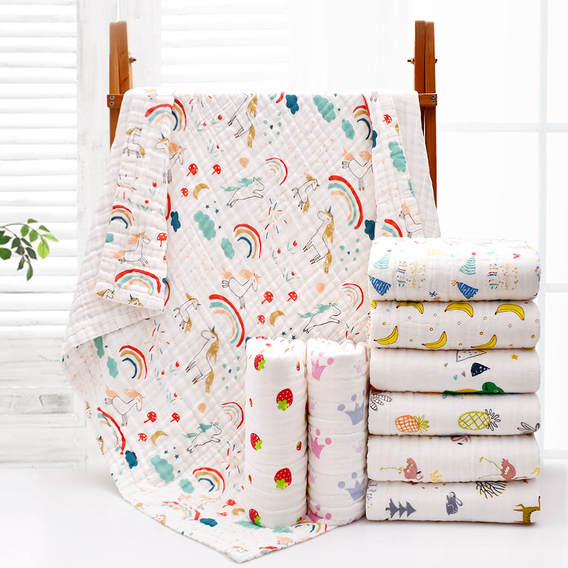 Toalha de banho infantil de gaze de 4 camadas, toalha de banho para bebês recém-nascidos, cobertor de algodão para meninos e meninas, cobertor infantil