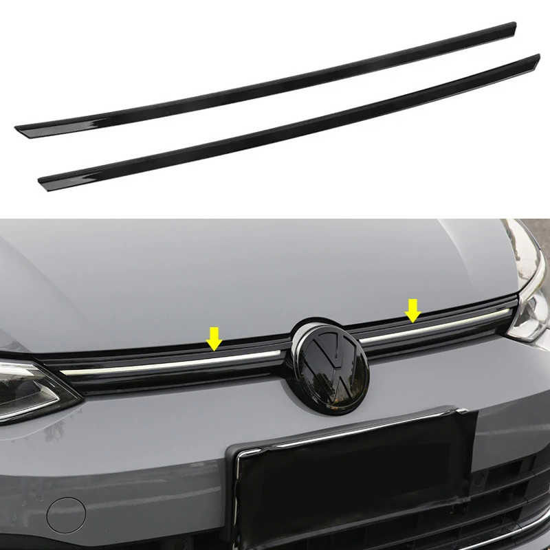 Для VW Golf 8 MK8 2020 2021 2022 2023 автомобильный передний бампер решетка Накладка гриль Декоративная полоса ABS пластиковые крышки автомобильные аксессуары