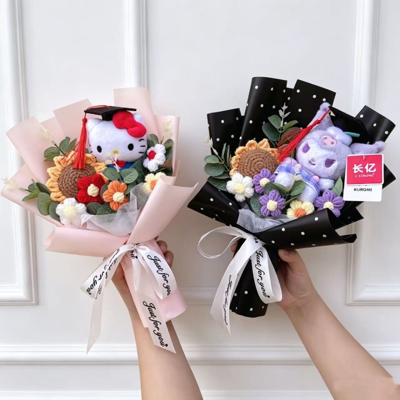 Мультяшная аниме-серия Hellokitty Kuromi, плюшевые игрушки, креативный выпускной букет, детский день, подарки на выпускной для детей