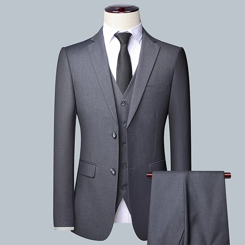2026 Hochwertiger Herrenanzug in Unifarbe für Smart Casual Business, Hochzeit, Bankett, Bräutigam, Trauzeuge, Modetrend