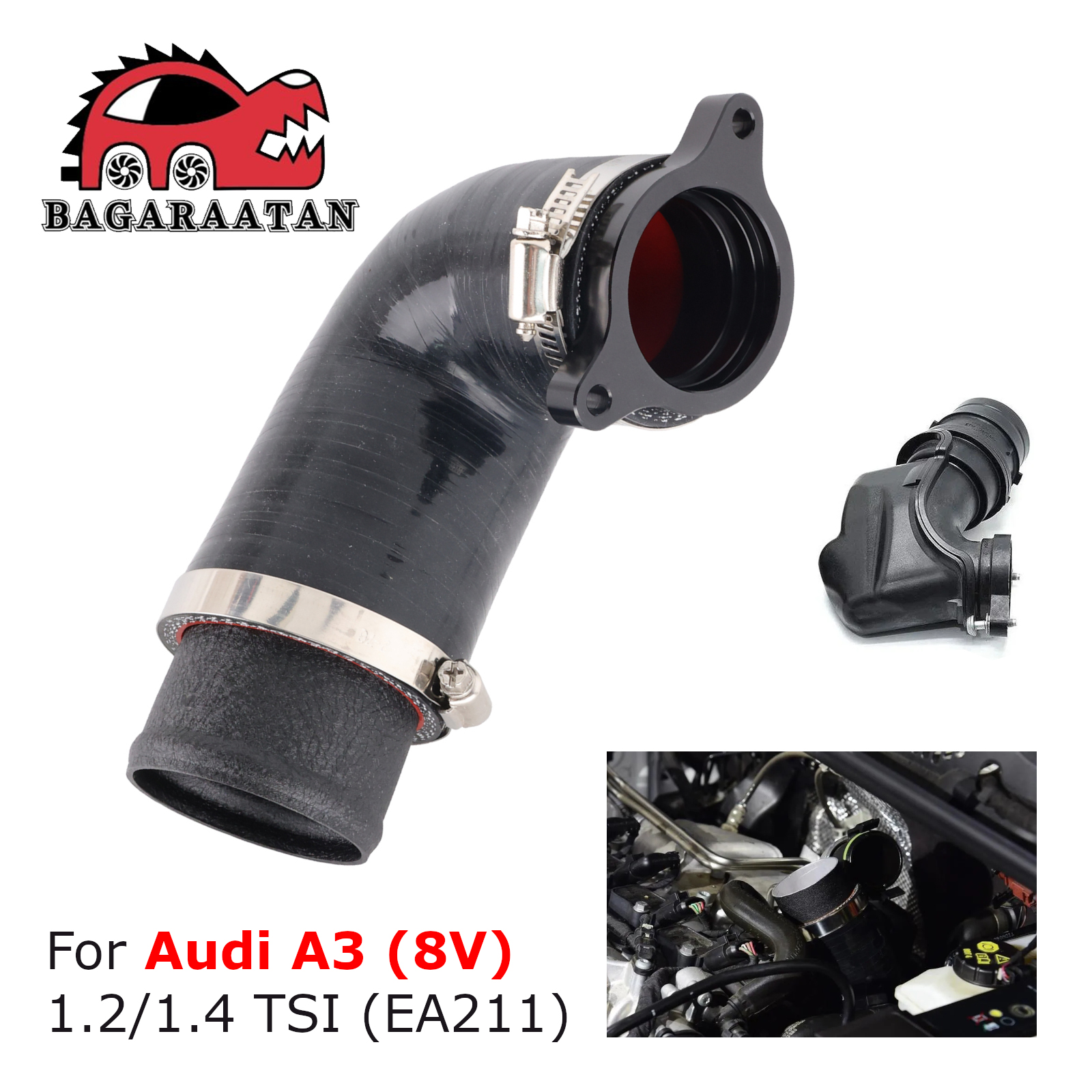 Aluminiowa rura wlotowa turbosprężarki silnika EA211 1.2/1.4 TSI do VW MK7 MK7.5 Leon MK3 Octavia VAG oraz AUDI A3